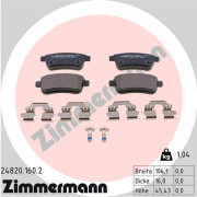 24820.160.2 ZIMMERMANN sada brzdových platničiek kotúčovej brzdy 24820.160.2 ZIMMERMANN