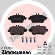 24848.185.1 ZIMMERMANN sada brzdových platničiek kotúčovej brzdy 24848.185.1 ZIMMERMANN