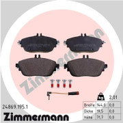 24869.195.1 Sada brzdových destiček, kotoučová brzda ZIMMERMANN