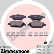 24883.180.2 Sada brzdových destiček, kotoučová brzda ZIMMERMANN