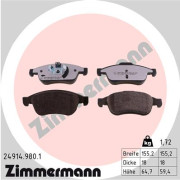 24914.980.1 Sada brzdových destiček, kotoučová brzda rd:z ZIMMERMANN