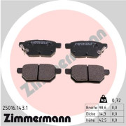 25016.143.1 Sada brzdových destiček, kotoučová brzda ZIMMERMANN