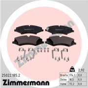 25022.185.2 Sada brzdových destiček, kotoučová brzda ZIMMERMANN