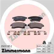 25031.185.2 Sada brzdových destiček, kotoučová brzda ZIMMERMANN