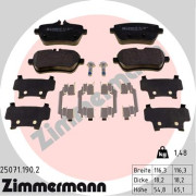 25071.190.2 Sada brzdových destiček, kotoučová brzda ZIMMERMANN