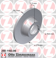 250.1163.00 ZIMMERMANN brzdový kotúč 250.1163.00 ZIMMERMANN