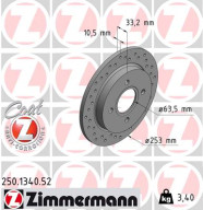 250.1340.52 Brzdový kotouč SPORT BRAKE DISC COAT Z ZIMMERMANN