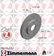 250.1343.52 Brzdový kotouč SPORT BRAKE DISC COAT Z ZIMMERMANN