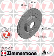 250.1360.52 Brzdový kotouč SPORT BRAKE DISC COAT Z ZIMMERMANN