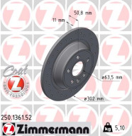 250.1361.52 Brzdový kotouč SPORT BRAKE DISC COAT Z ZIMMERMANN