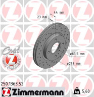 250.1363.52 Brzdový kotouč SPORT BRAKE DISC COAT Z ZIMMERMANN