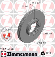 250.1369.20 ZIMMERMANN brzdový kotúč 250.1369.20 ZIMMERMANN