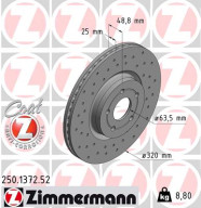 250.1372.52 Brzdový kotouč SPORT BRAKE DISC COAT Z ZIMMERMANN