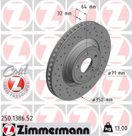 250.1386.52 Brzdový kotouč SPORT BRAKE DISC COAT Z ZIMMERMANN