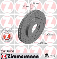 250.1390.52 Brzdový kotouč SPORT BRAKE DISC COAT Z ZIMMERMANN