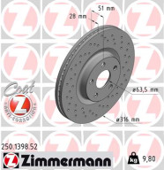 250.1398.52 Brzdový kotouč SPORT BRAKE DISC COAT Z ZIMMERMANN