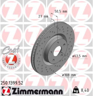 250.1399.52 Brzdový kotouč SPORT BRAKE DISC COAT Z ZIMMERMANN