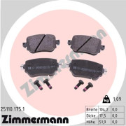 25110.175.1 Sada brzdových destiček, kotoučová brzda ZIMMERMANN