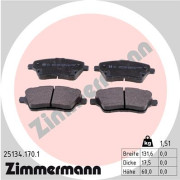 25134.170.1 Sada brzdových destiček, kotoučová brzda ZIMMERMANN