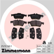 25212.160.1 Sada brzdových destiček, kotoučová brzda ZIMMERMANN