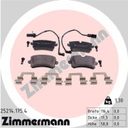 25214.175.4 Sada brzdových destiček, kotoučová brzda ZIMMERMANN