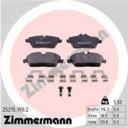 25215.190.2 Sada brzdových destiček, kotoučová brzda ZIMMERMANN