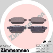 25258.145.1 Sada brzdových destiček, kotoučová brzda ZIMMERMANN