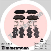 25348.180.2 Sada brzdových destiček, kotoučová brzda ZIMMERMANN