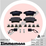 25357.175.3 ZIMMERMANN sada brzdových platničiek kotúčovej brzdy 25357.175.3 ZIMMERMANN