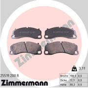 25519.200.9 Sada brzdových destiček, kotoučová brzda ZIMMERMANN