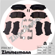 25564.160.2 Sada brzdových destiček, kotoučová brzda ZIMMERMANN