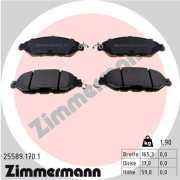 25589.170.1 Sada brzdových destiček, kotoučová brzda ZIMMERMANN