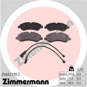 25602.170.2 Sada brzdových destiček, kotoučová brzda ZIMMERMANN