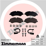 25602.170.3 Sada brzdových destiček, kotoučová brzda ZIMMERMANN