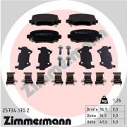 25734.170.2 Sada brzdových destiček, kotoučová brzda ZIMMERMANN