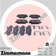 25757.175.2 Sada brzdových destiček, kotoučová brzda ZIMMERMANN