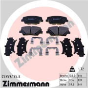 25757.175.3 Sada brzdových destiček, kotoučová brzda ZIMMERMANN