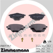 25827.175.1 Sada brzdových destiček, kotoučová brzda ZIMMERMANN