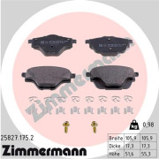 25827.175.2 ZIMMERMANN sada brzdových platničiek kotúčovej brzdy 25827.175.2 ZIMMERMANN