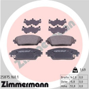 25875.160.1 Sada brzdových destiček, kotoučová brzda ZIMMERMANN