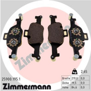 25900.195.1 Sada brzdových destiček, kotoučová brzda ZIMMERMANN