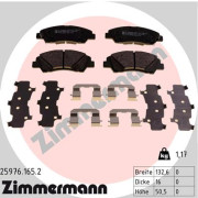 25976.165.2 Sada brzdových destiček, kotoučová brzda ZIMMERMANN