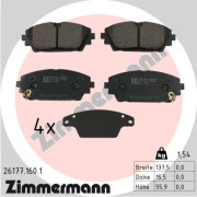 26177.160.1 Sada brzdových destiček, kotoučová brzda ZIMMERMANN