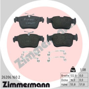 26206.160.2 Sada brzdových destiček, kotoučová brzda ZIMMERMANN