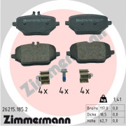 26215.185.2 Sada brzdových destiček, kotoučová brzda ZIMMERMANN