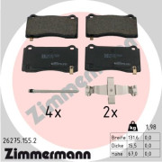 26275.155.2 Sada brzdových destiček, kotoučová brzda ZIMMERMANN