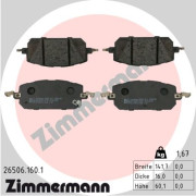 26506.160.1 Sada brzdových destiček, kotoučová brzda ZIMMERMANN