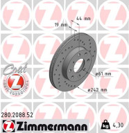 280.2088.52 Brzdový kotouč SPORT BRAKE DISC COAT Z ZIMMERMANN