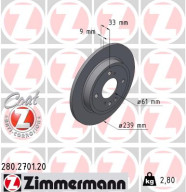 280.2701.20 ZIMMERMANN brzdový kotúč 280.2701.20 ZIMMERMANN