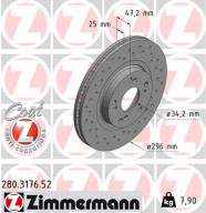 280.3176.52 Brzdový kotouč SPORT BRAKE DISC COAT Z ZIMMERMANN